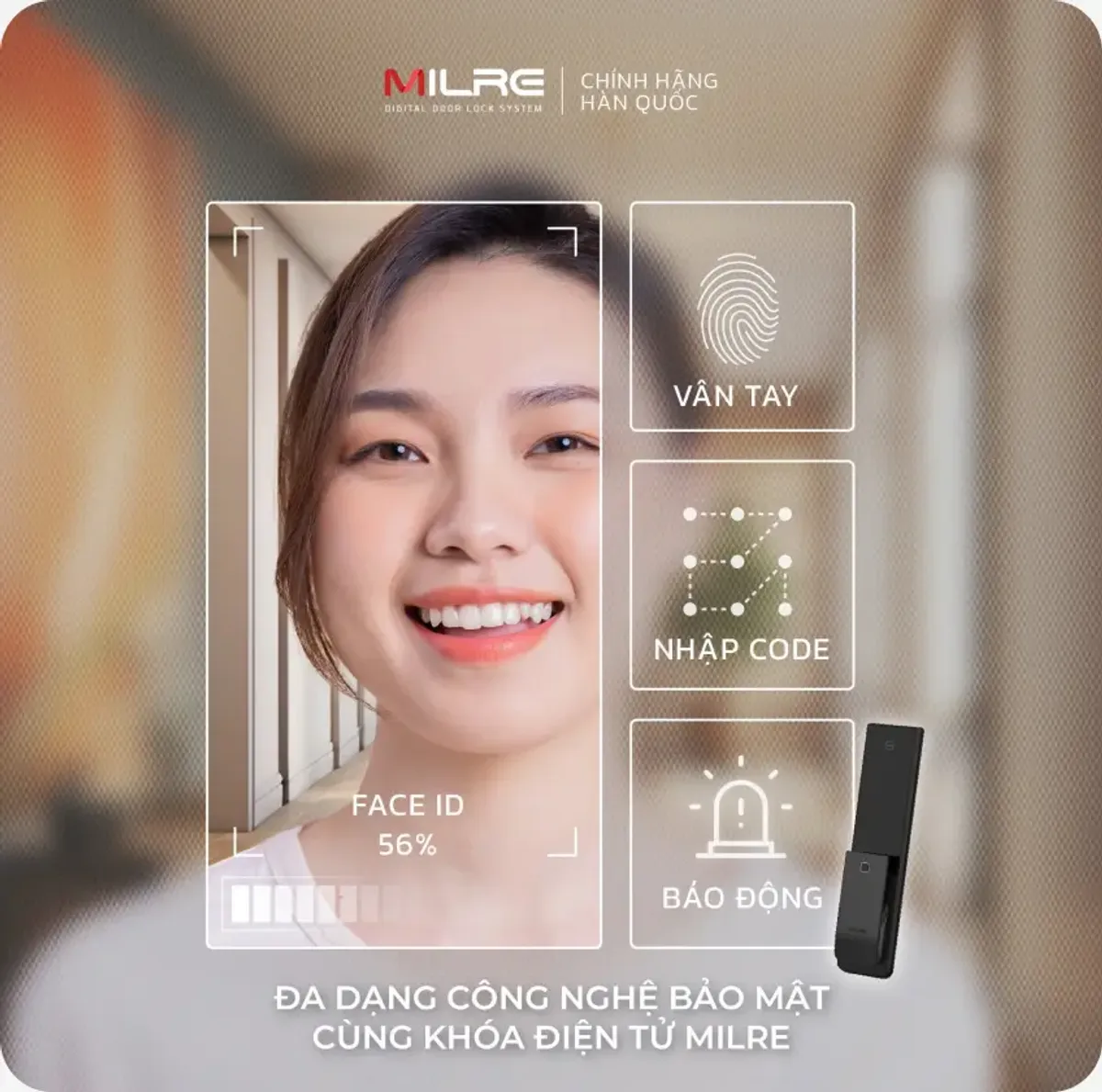 ĐA DẠNG CÔNG NGHỆ BẢO MẬT CÙNG KHÓA ĐIỆN TỬ MILRE