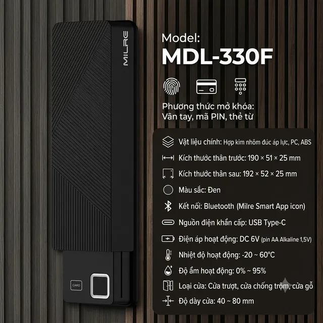 Khóa điện tử MILRE MDL-330F